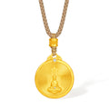 "Jiuhua Mountain" 24K Gold Diamond Buddha Round Pendant 0.009ct W0438237