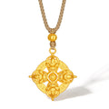 "Jiuhua Mountain" 24K Gold Diamond Rotatable Vajra Square Pendant 0.002ct W0434747