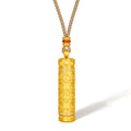"Jiuhua Mountain" 24K Gold Diamond Cylinder Buddha Pendant 0.0032ct W0429872