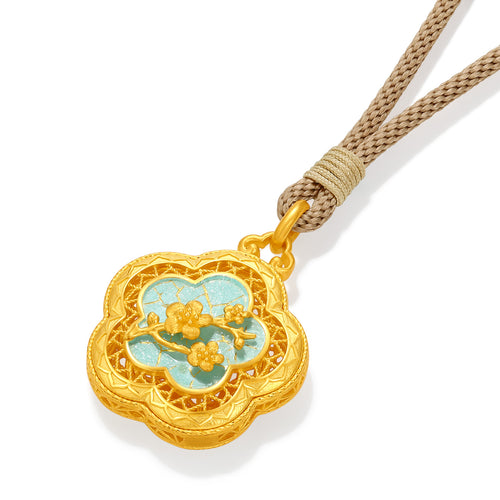 "Chinese Culture Collection - Ru Ware" 24K Gold Pendant Flower 5.05-7.05g A0449245
