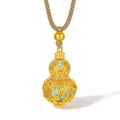 "Chinese Culture Collection - Ru Ware" 24K Gold Pendant Diamond 0.007ct 0.003ct Gourd 11.7-13.7g W0450032