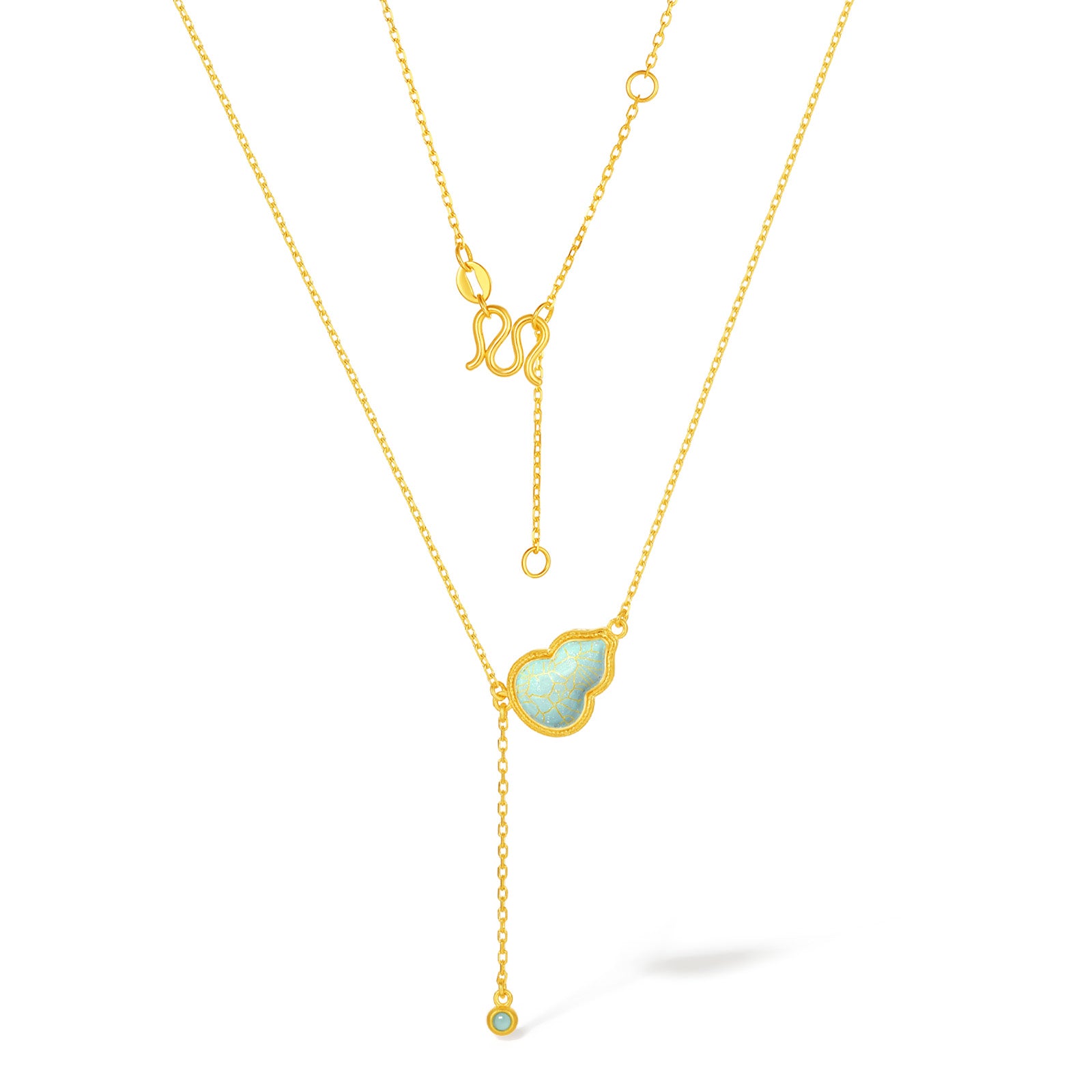 "Chinese Culture Collection - Ru Ware" 24K Gold Pendant Necklace Gourd 4.06-6.06g A0657526