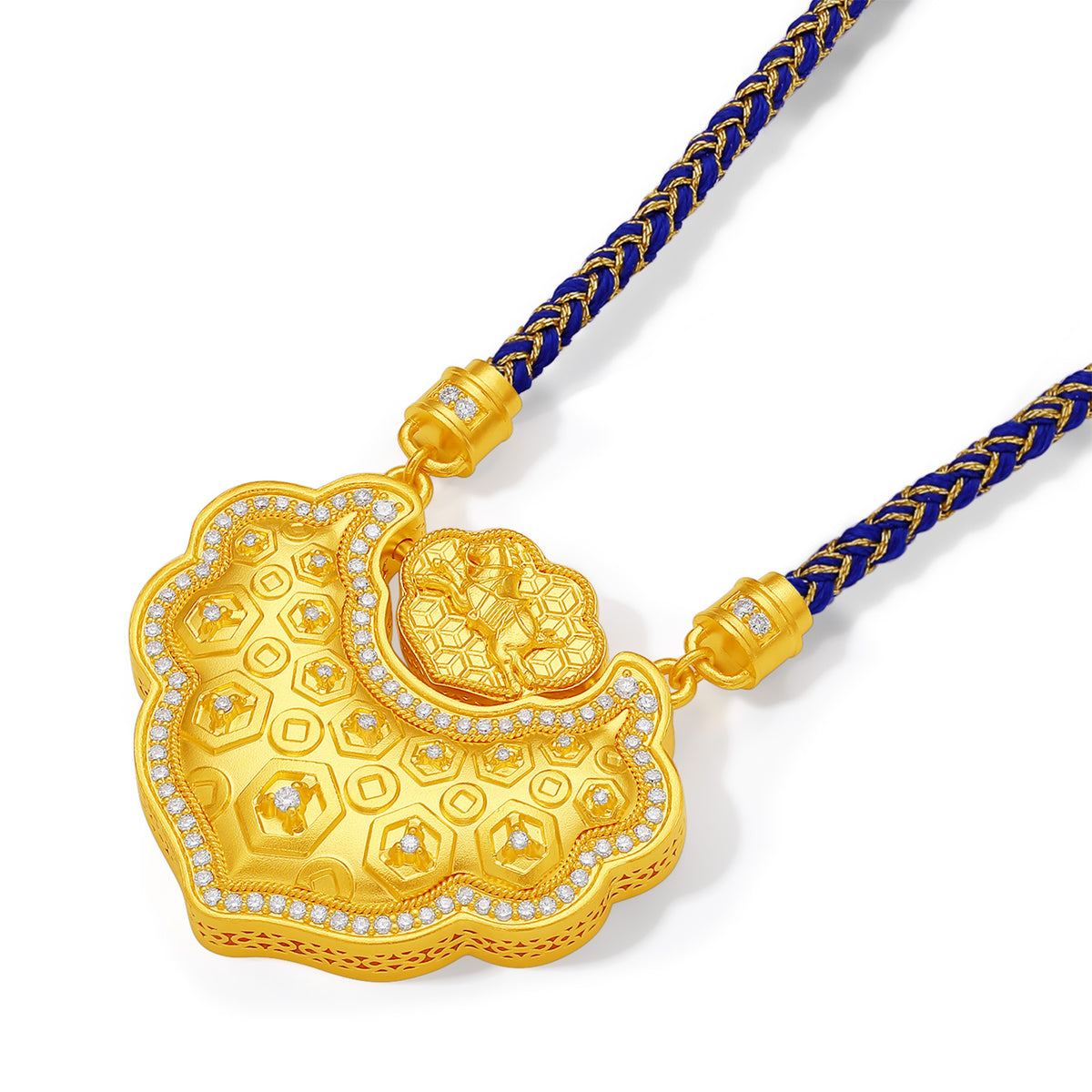 "Chinese Culture Collection - Dan Qing"999 24K Gold pendant 0.0043ct Ruyi 31-36g W0449932