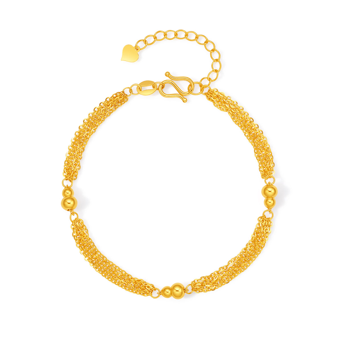 24K Gold Chain Bracelet Gourd 3.5-4.5g A0761197