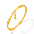 "Chinese Culture Collection - Dan Qing" 24K Gold Bangle Bracelet Diamond 0.0034ct Bamboo 31-37.5g W1036538