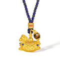 "Chinese Culture Collection - Dan Qing" 24K Gold Pendant Braided Rope Diamond 0.0024ct Tiger's-eye 6-6.5mm    Horse 14.5-17g W0436247