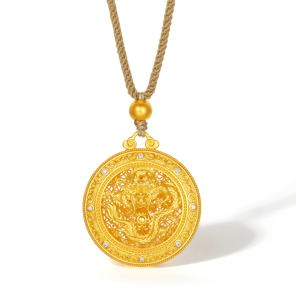 「中華文化瑰寶」系列－木雕 24K金吊墜 鑽石0.006ct 14-16克 W0448378
