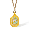 "Chinese Culture Collection - Ru Ware" 24K Gold Pendant Diamond 0.0045ct Shell Lotus 12.5-14.5g W0448091