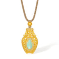 "Chinese Culture Collection - Ru Ware" 24K Gold Pendant Diamond 0.005ct 0.003ct 8.2-10.2g W0448069