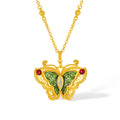 "Chinese Culture Collection - Dan Qing" 24K Gold Pendant Necklace Diamond 0.0088ct Butterfly 12.2-15.2g W0647480