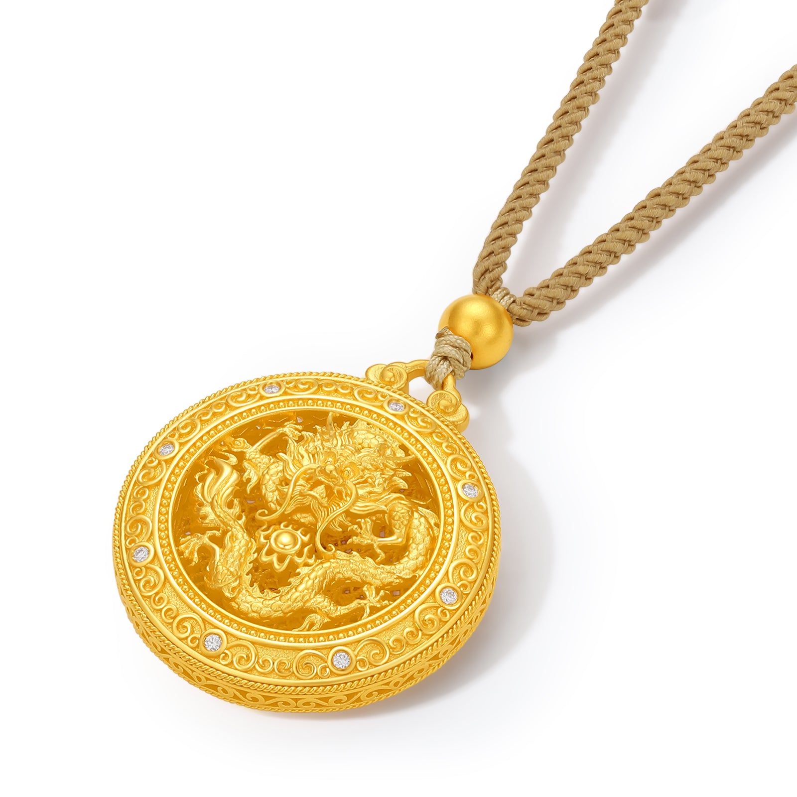 「中華文化瑰寶」系列－木雕 24K金吊墜 鑽石0.006ct 14-16克 W0448378