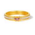 "Chinese Culture Collection - Dan Qing" 24K Gold Bangle Bracelet Diamond 0.003ct Pearl 3mm Butterfly 56-63g W1043660