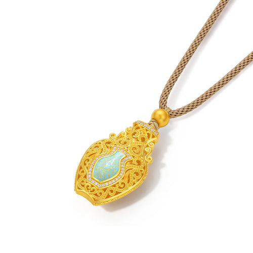 「中華文化瑰寶 - 汝窯」24K金鑽石吊墜 0.005ct 0.003ct 8.2-10.2g W0448069