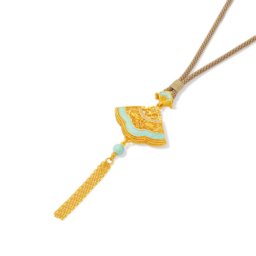 "Chinese Culture Collection - Ru Ware" 24K Gold Pendant Diamond 0.002ct Ruyi 6.43-8.43g W0448088