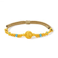 "Chinese Culture Collection - Wood Carving"  24K Gold String Bracelet   6.5-9.5g A1748373