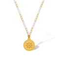 "Chinese Culture Collection - Dan Qing" 24K Gold Pendant Necklace Braided Rope Hetian Jade 5-5.5mm Diamond 0.0036ct Ruby 0.003ct 32.3-37.3g Y0636325