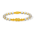 "Jiuhua Mountain" 24K Gold Crystal Beaded Bracelet Engraved Character 6-6.5mm 18cm J1935922