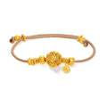 "Jiuhua Mountain" 24K Gold String Bracelet Diamond Yellow Crystal Hollow Bead Charm W1738238