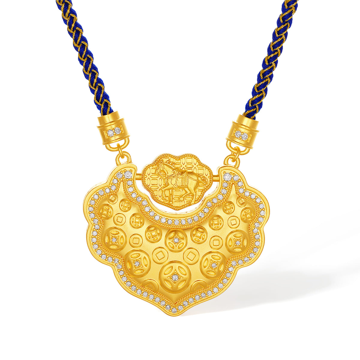 "Chinese Culture Collection - Dan Qing"999 24K Gold pendant 0.0038 ct 0.003ct Ruyi 32-37g W0449938