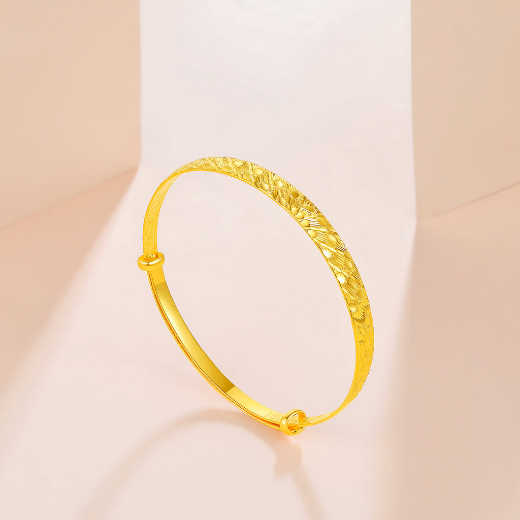 999 24K Gold Bangle Bracelet 16-18g AB102324