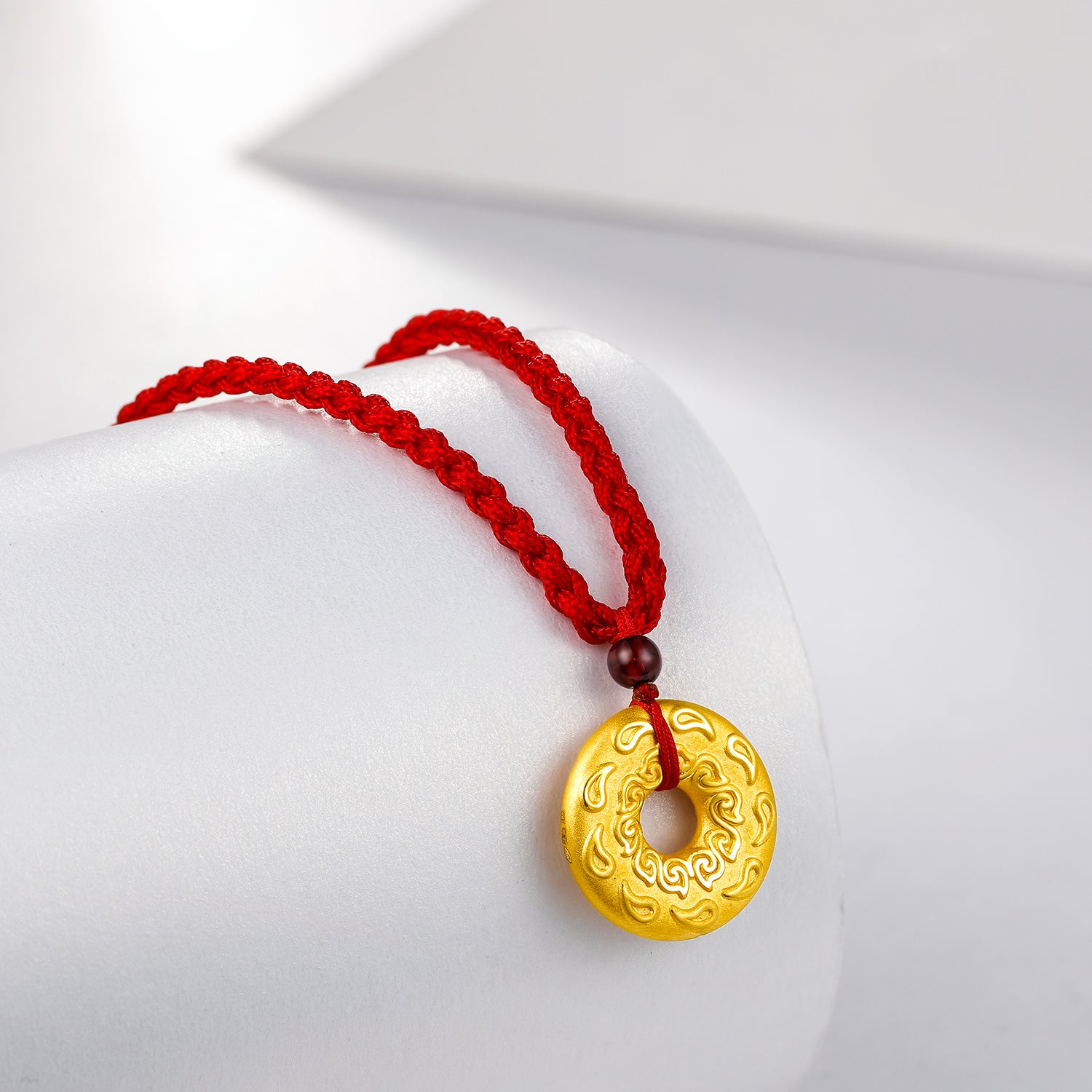 24K Gold Pendant Necklace 1.1-1.4g Ping An Kou AD040877