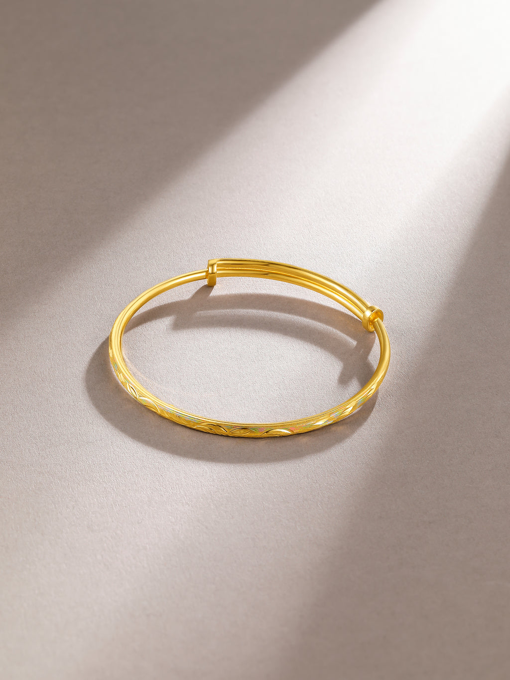 999 24K Gold Bangle Bracelet 22.5-23.5g A109650