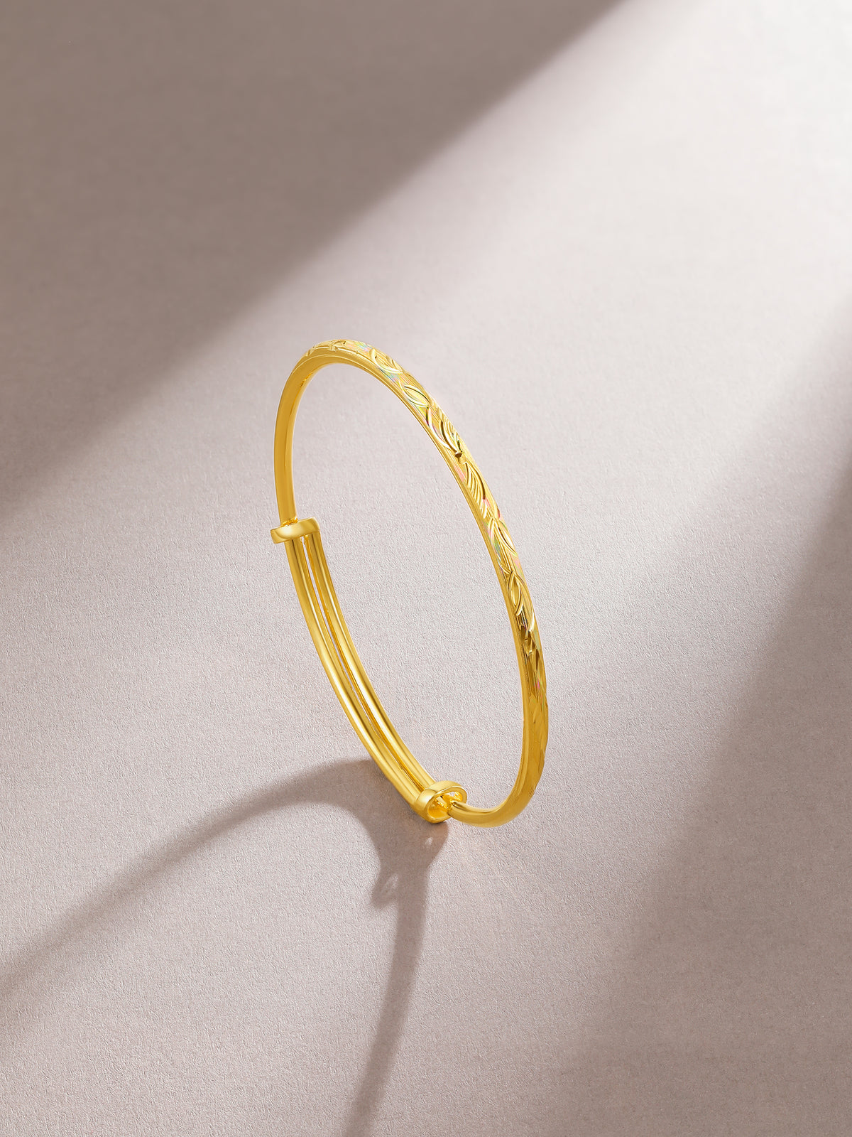 999 24K Gold Bangle Bracelet 22.5-23.5g A109650