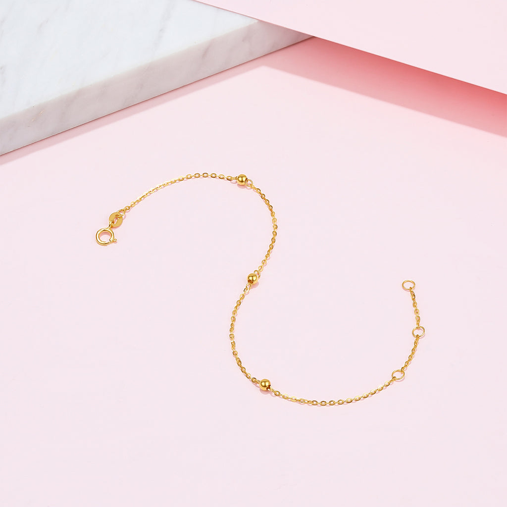 18K Yellow Gold Chain Bracelet 0.6-1g KH077358