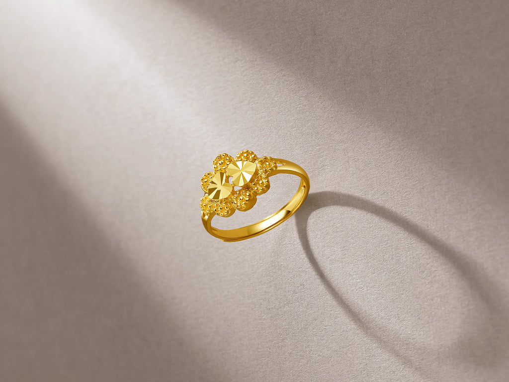 999 24K Gold Ring Flower 3-3.5g AA012637