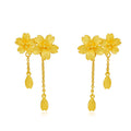 999 24K Gold Earrings Flower 5-7g A098656