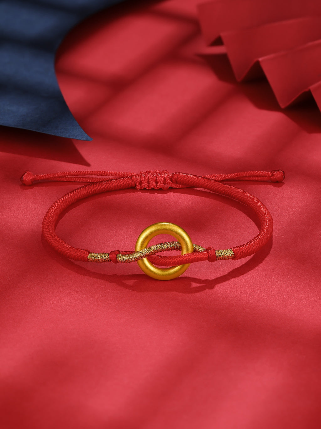 24K Gold String Bracelet Peace Buckle 0.6-0.9g A179822