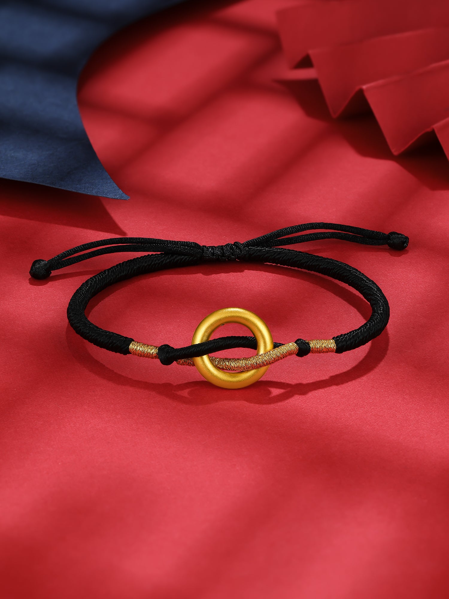 24K Gold String Bracelet Peace Buckle 0.6-0.9g A179821