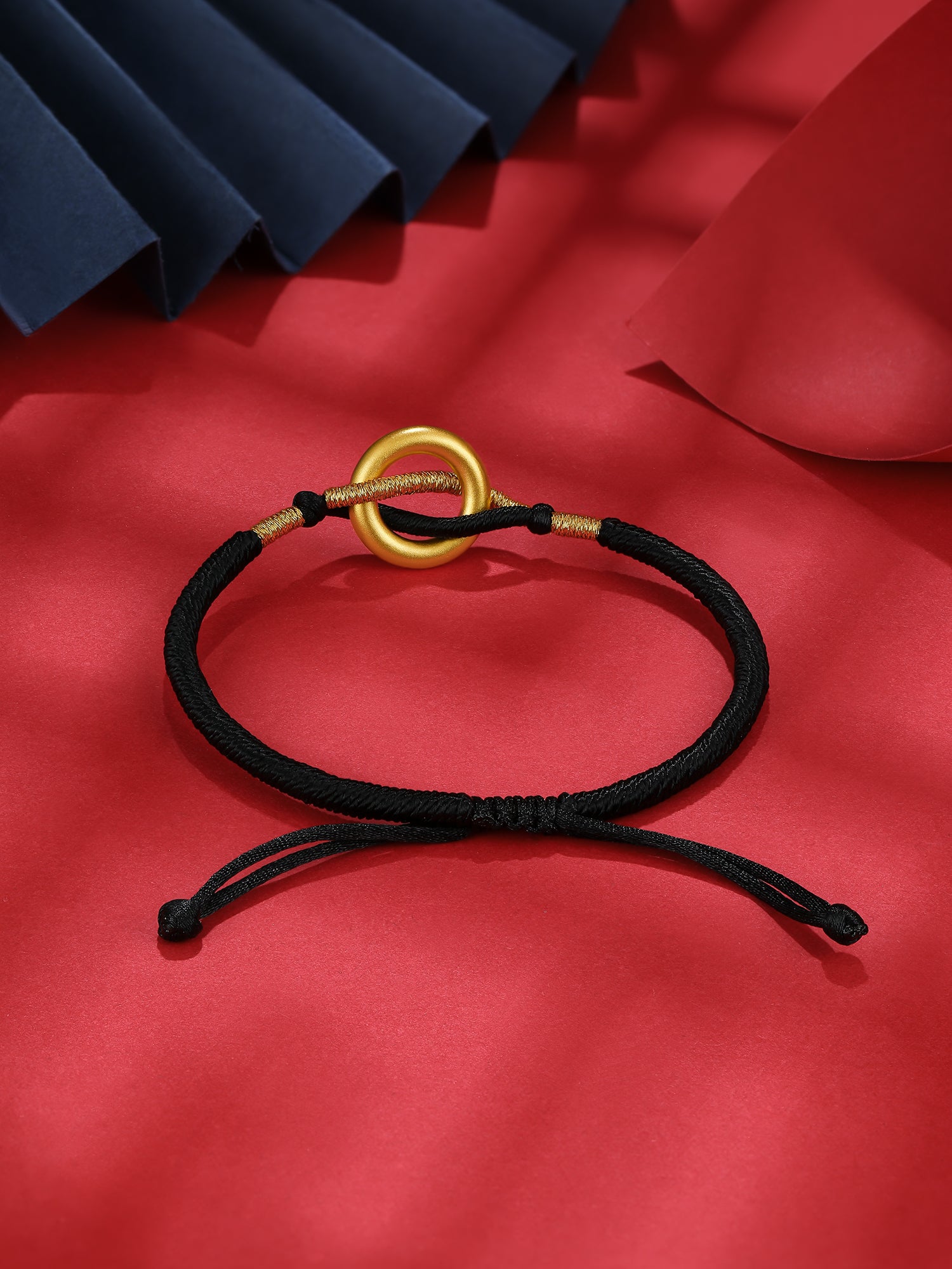 24K Gold String Bracelet Peace Buckle 0.6-0.9g A179821