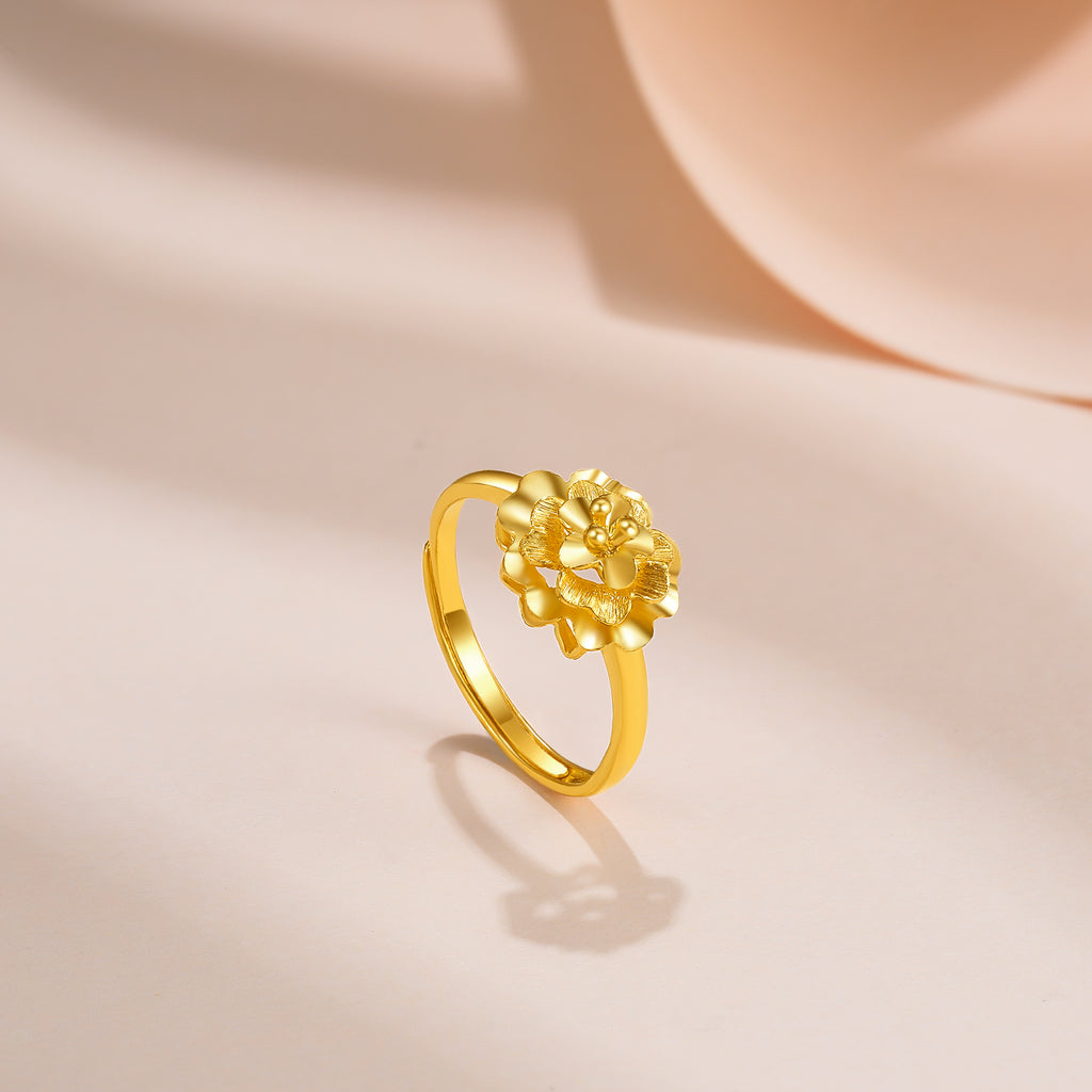 999 24K Gold Ring Flower 2.6-3g AA017509