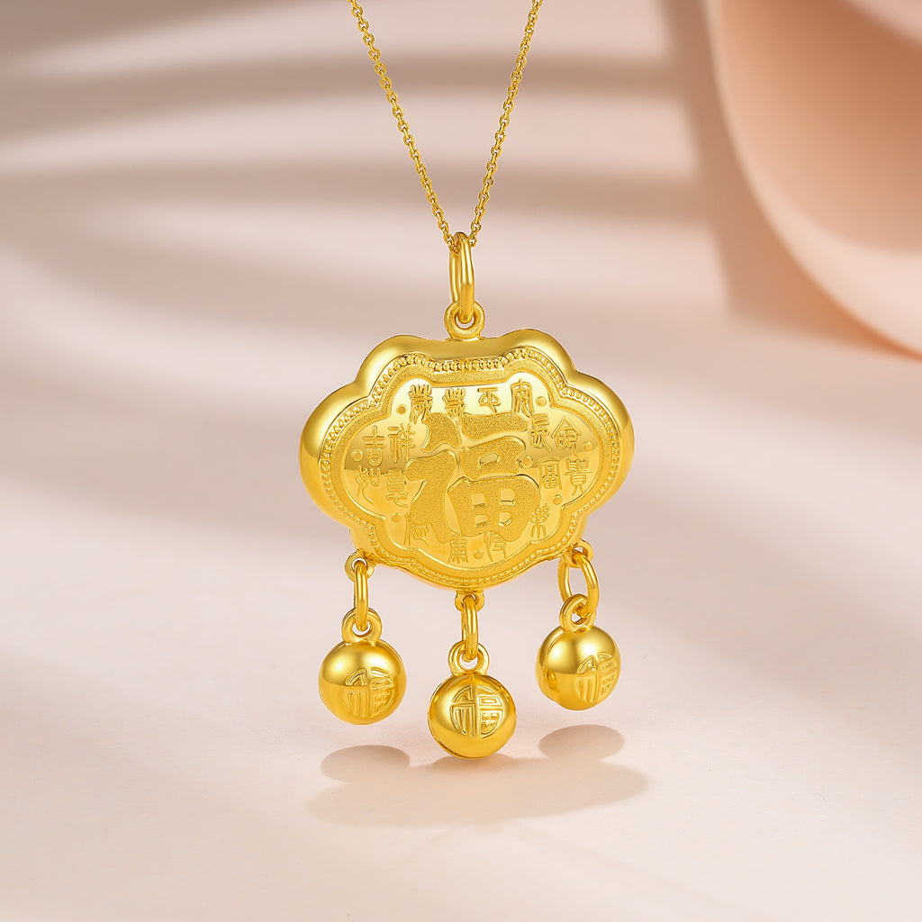   999 24K Gold Pendant              Peace Lock 6-7g AA047505