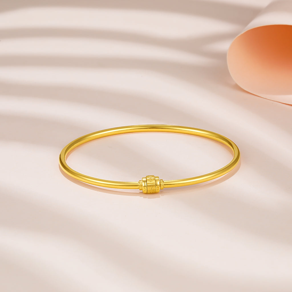 999 24K Gold Bangle Bracelet 9.2-9.8g AB107536