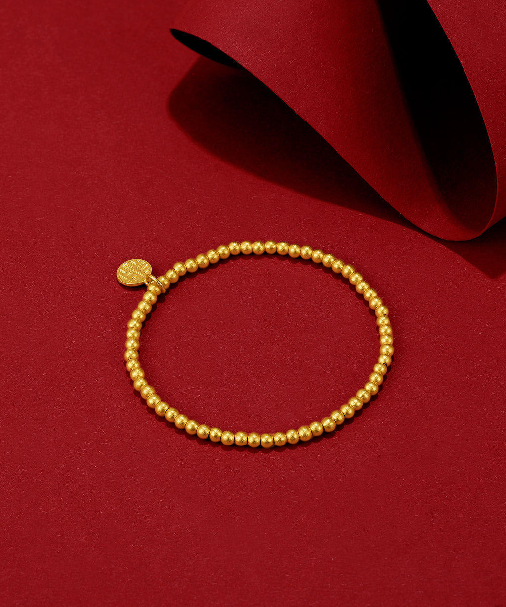 999 24K Gold Beaded Bracelet 4.6-5g A198681