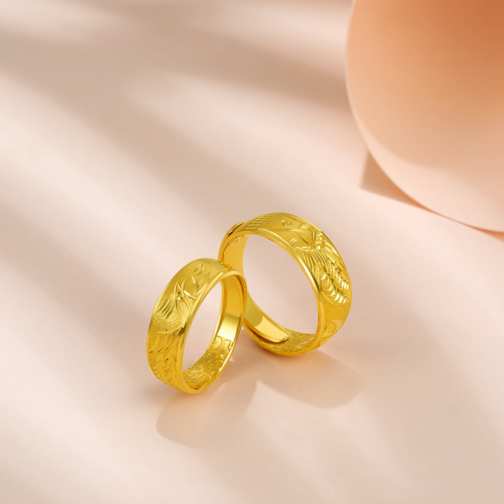 999 24K Gold Ring Phoenix 5-7g A027943