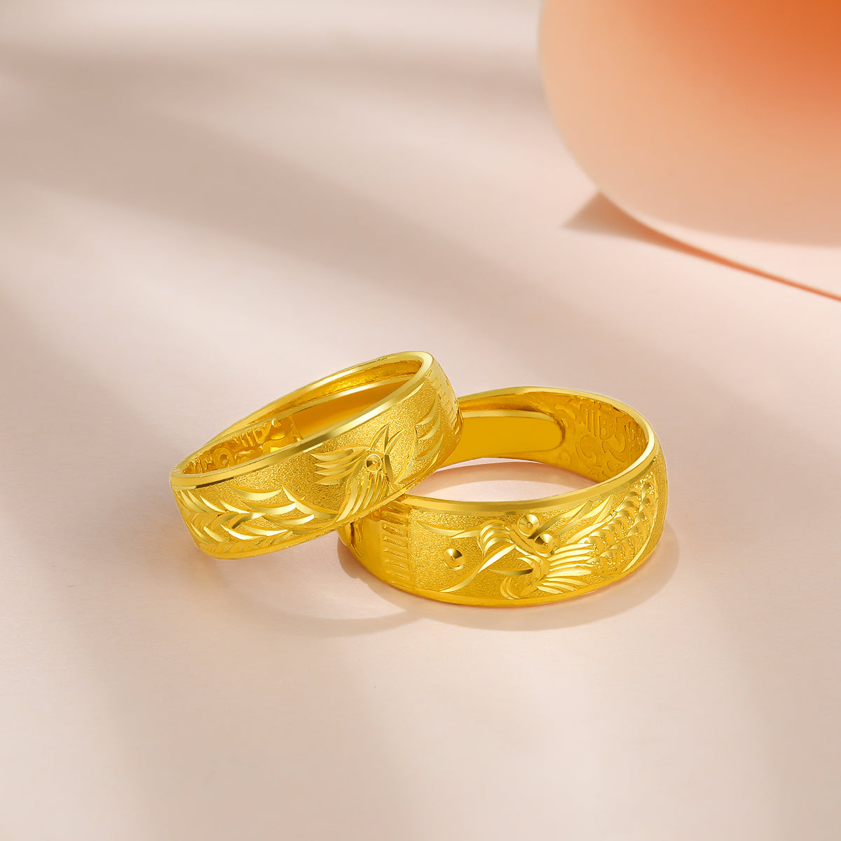 999 24K Gold Ring Phoenix 5-7g A027943