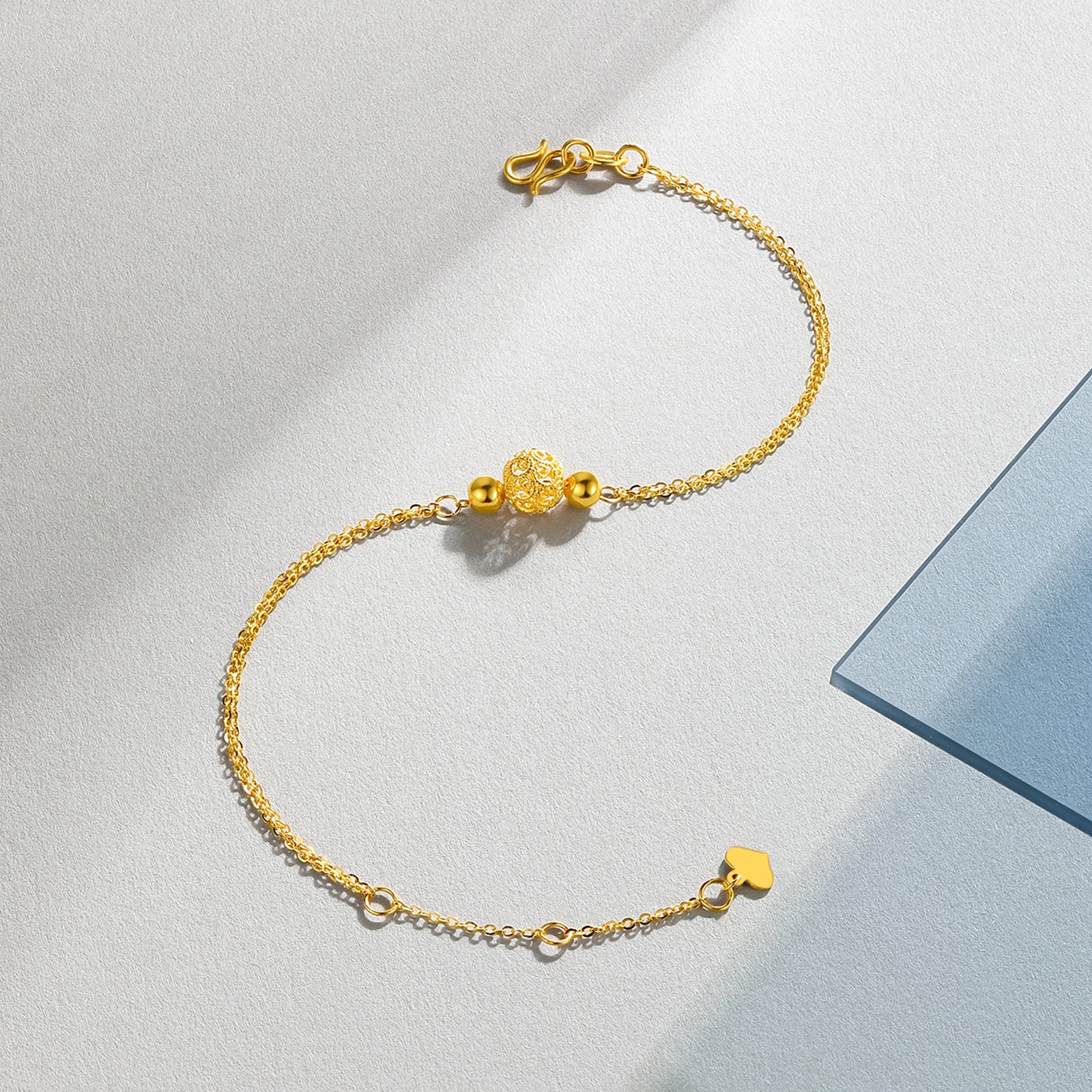 "infinite" 24K Gold Chain Bracelet 2.3-2.8g A079853