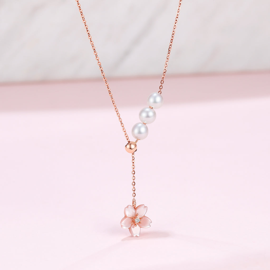 18K Gold Pendant Necklace Shell Pearl 0.77-1.03g X067962