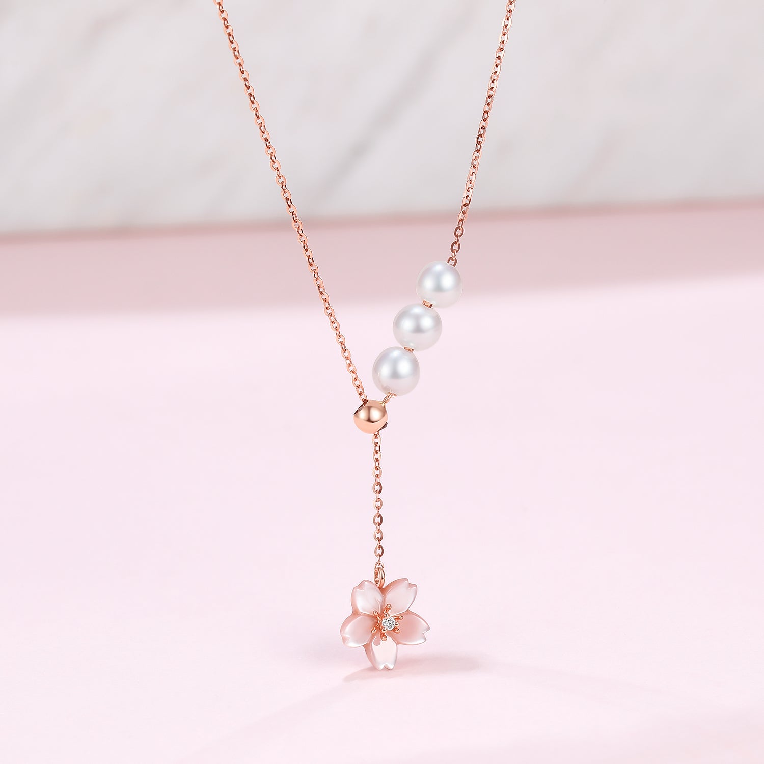 18K Gold Pendant Necklace Shell Pearl 0.77-1.03g X067962