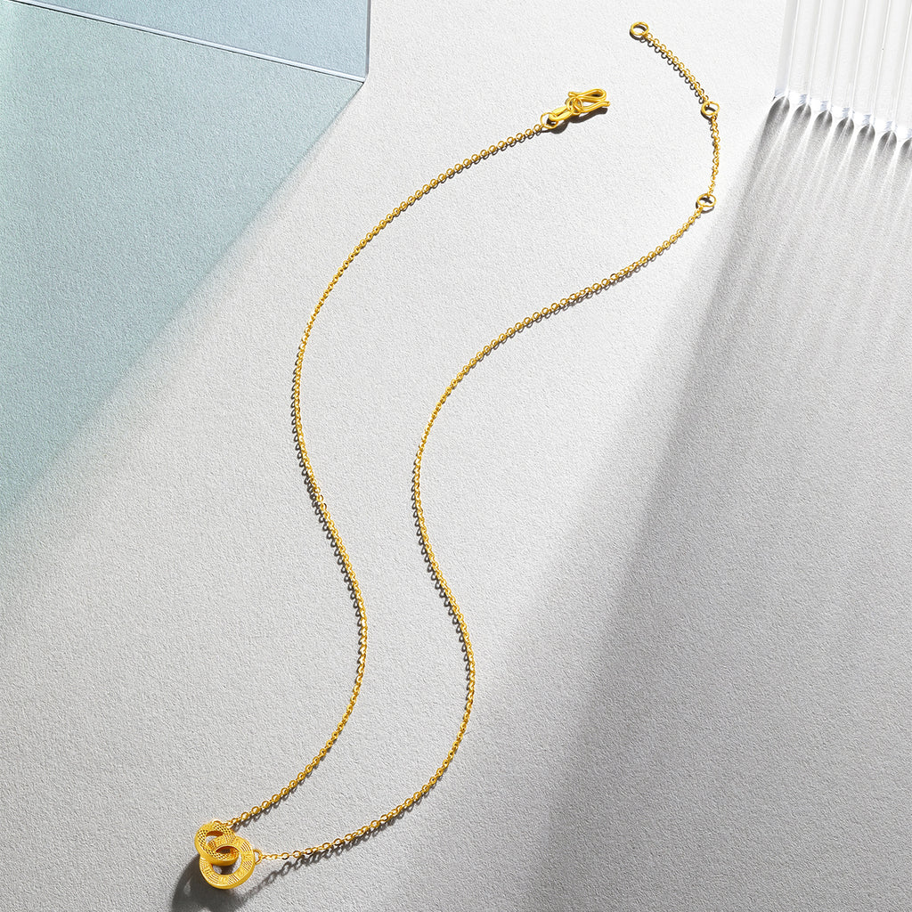 "infinite" 24K Gold Pendant Necklace 4-4.5g A0610116