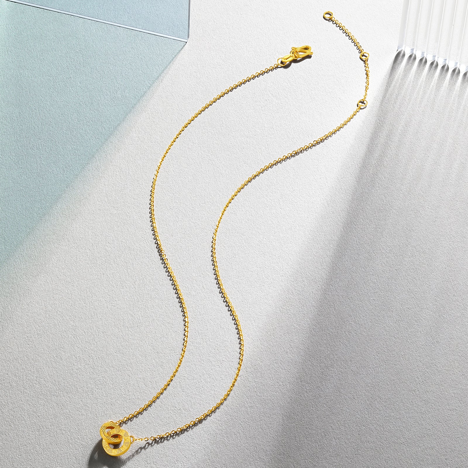 "infinite" 24K Gold Pendant Necklace 4-4.5g A0610116