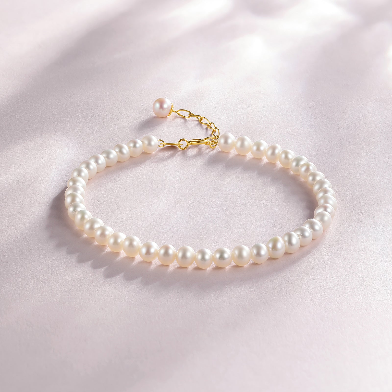 18K Gold Chain Bracelet Pearl 0.22-0.25g X078933
