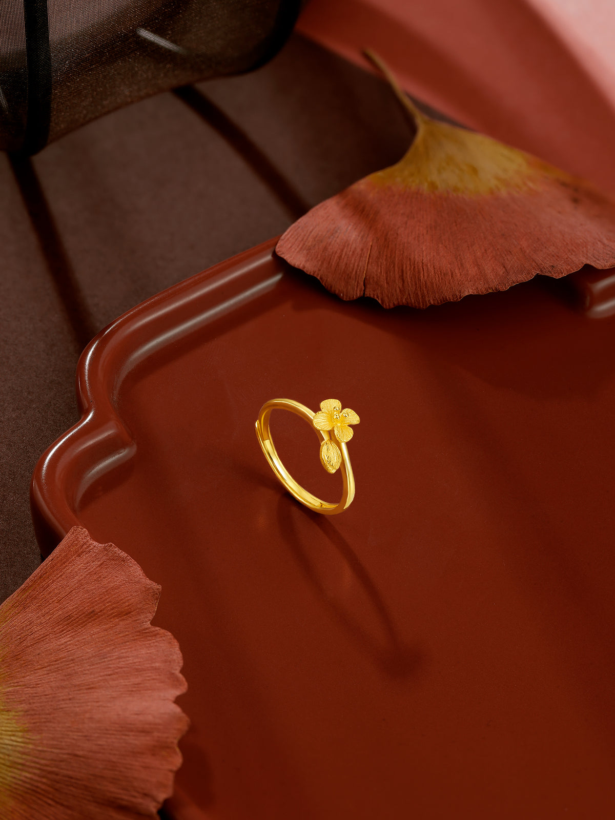 999 24K Gold Ring Flower 2.5-3.5g A0110050