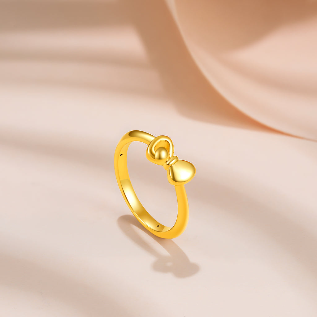 24K Gold Ring Bow 0.6-1g AE016743
