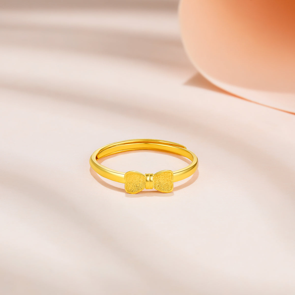 999 24K Gold Ring Bow 1.8-2.1g AA016686