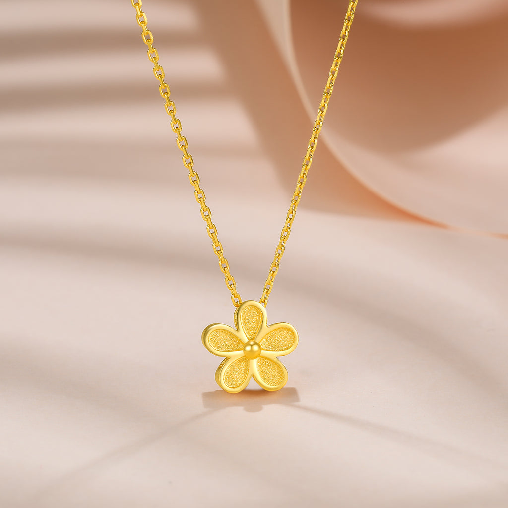   999 24K Gold Pendant Necklace              Flower 4.85-5.35g AA066593