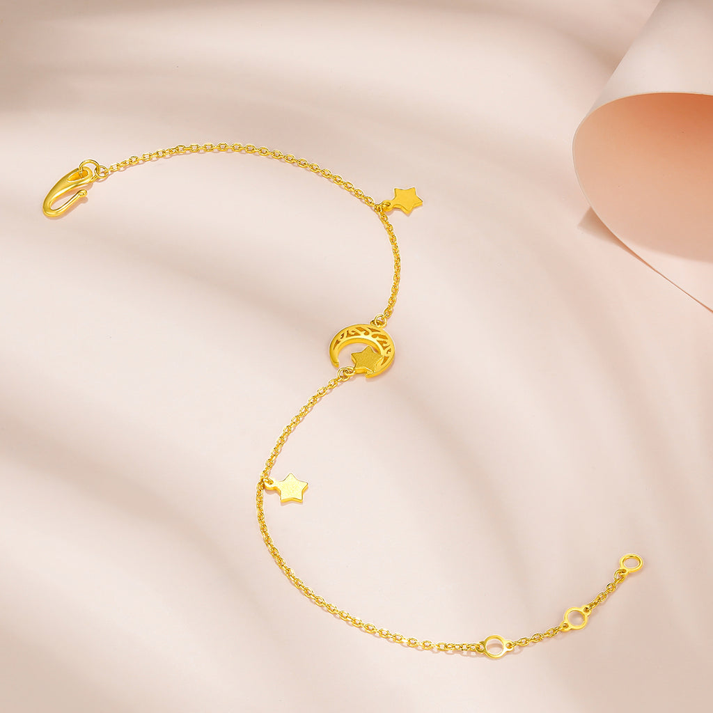 999 24K Gold Chain Bracelet Star 2.6-3.1g AA076590
